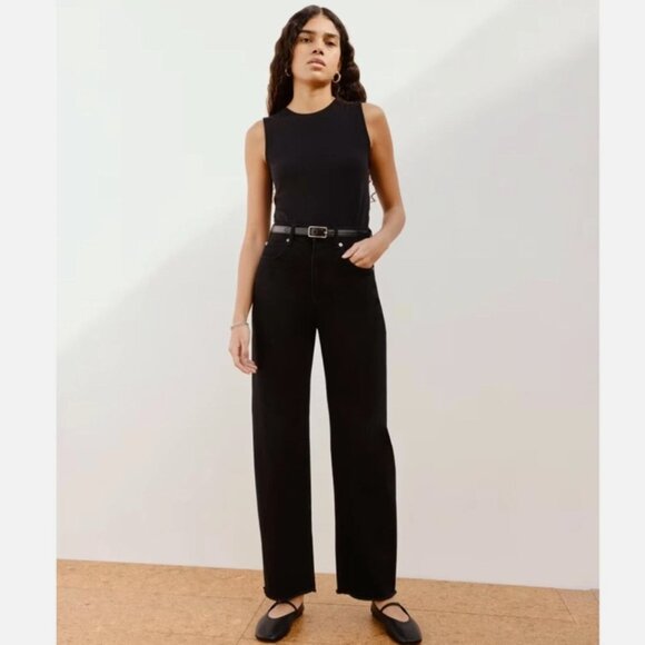 EVERLANE THE WAY HIGH JEANS BLACK SIZE 27 REGULAR $128 - Picture 1 of 11